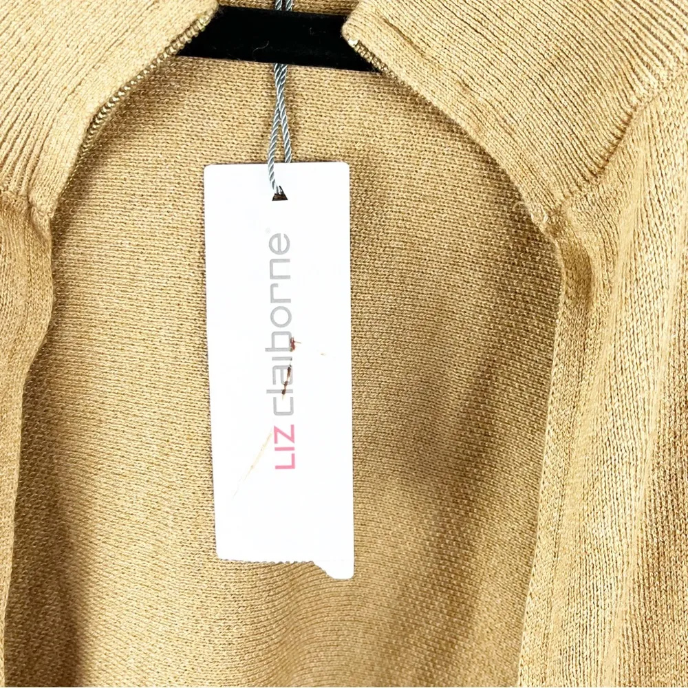 LIZ CLAIBORNE Signature Caramel Front Zipper Oversized Poncho, Size XS/S - Image 6
