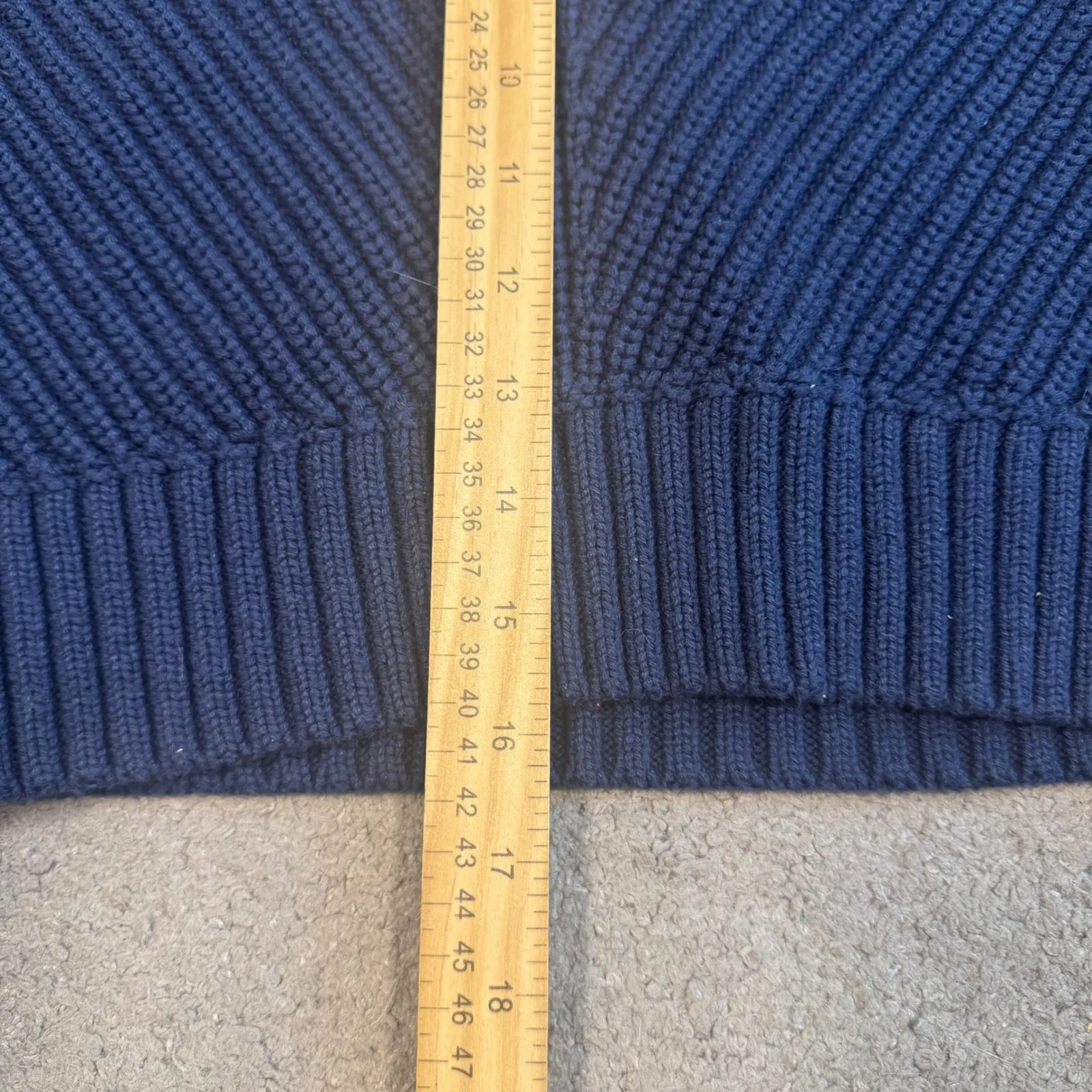 Abercrombie Fitch Navy Blue V Neck Varsity Stripe Knit Sweater Preppy Womens XS - Image 6