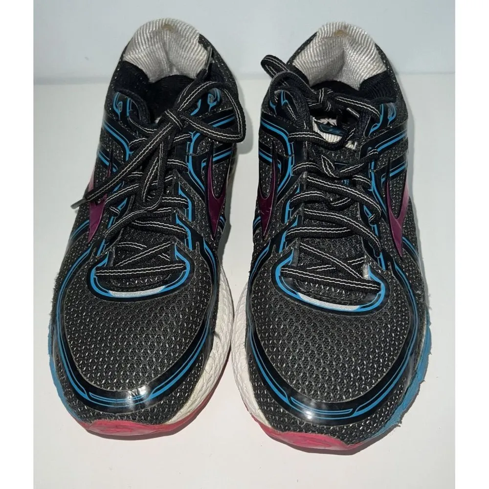 Brooks Womens Adrenaline GTS 16 Running Shoes Black Sneakers Size 8.5 Turquoise - Image 2