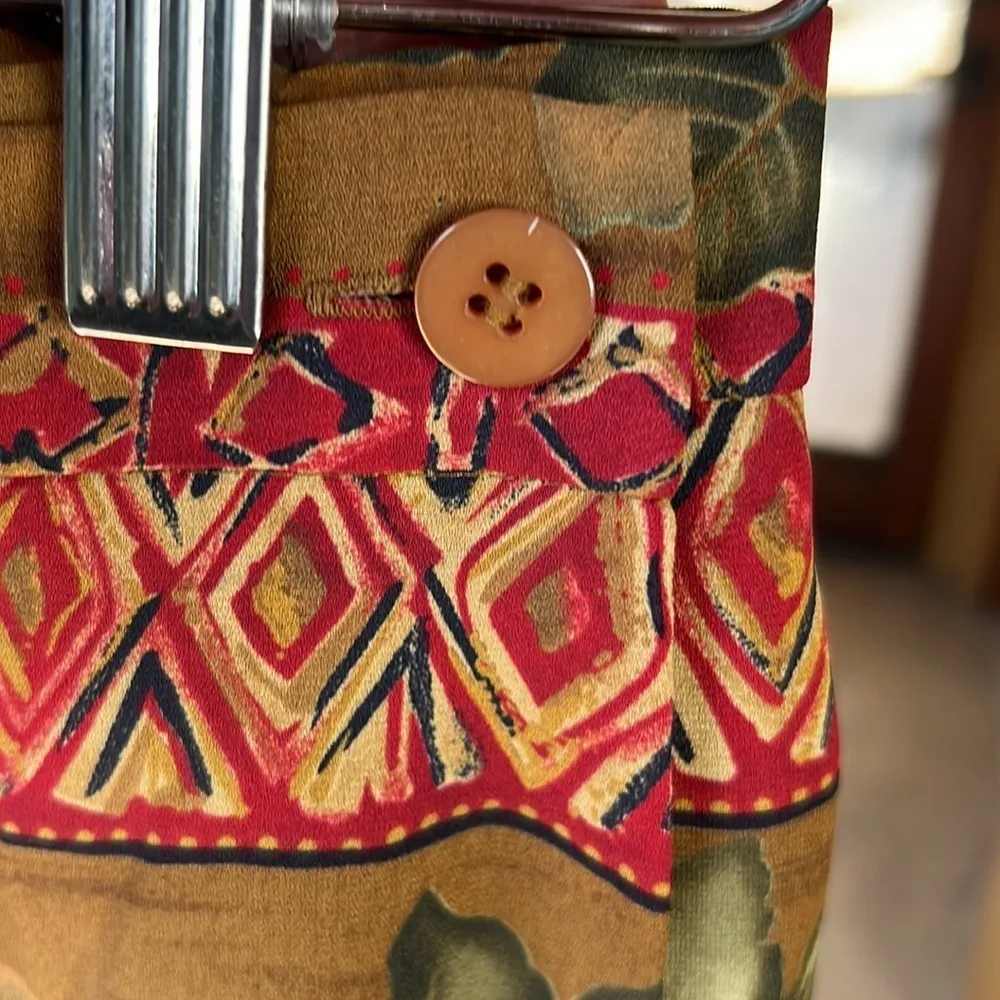 Chaus Vintage Long Wrap Floral Skirt Size 4 Tan - Image 6