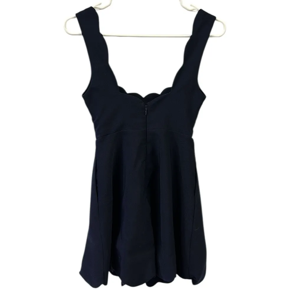 Nasty Gal Navy Blue Im Yours Scalloped Flirty Lined Pocket Mini Dress Womens XS - Image 10
