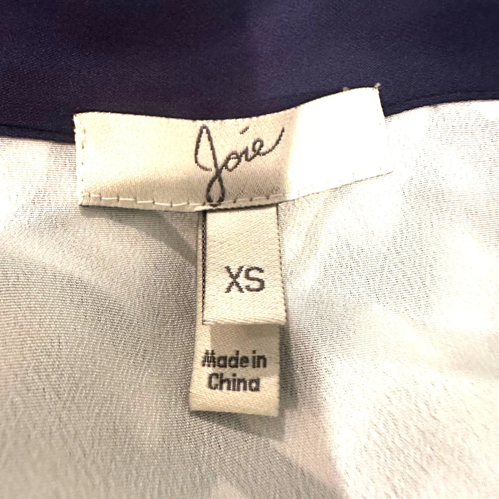 Joie Chevron Silk Mini Skirt Women's XS Navy Cream Career Luxury Dainty Feminine - Image 5