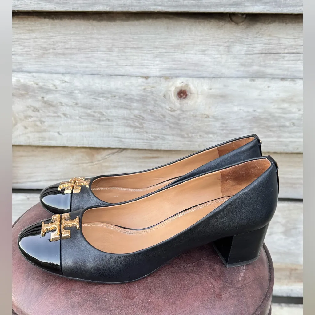 Tory Burch Black Flats with Gold Emblem - Image 2