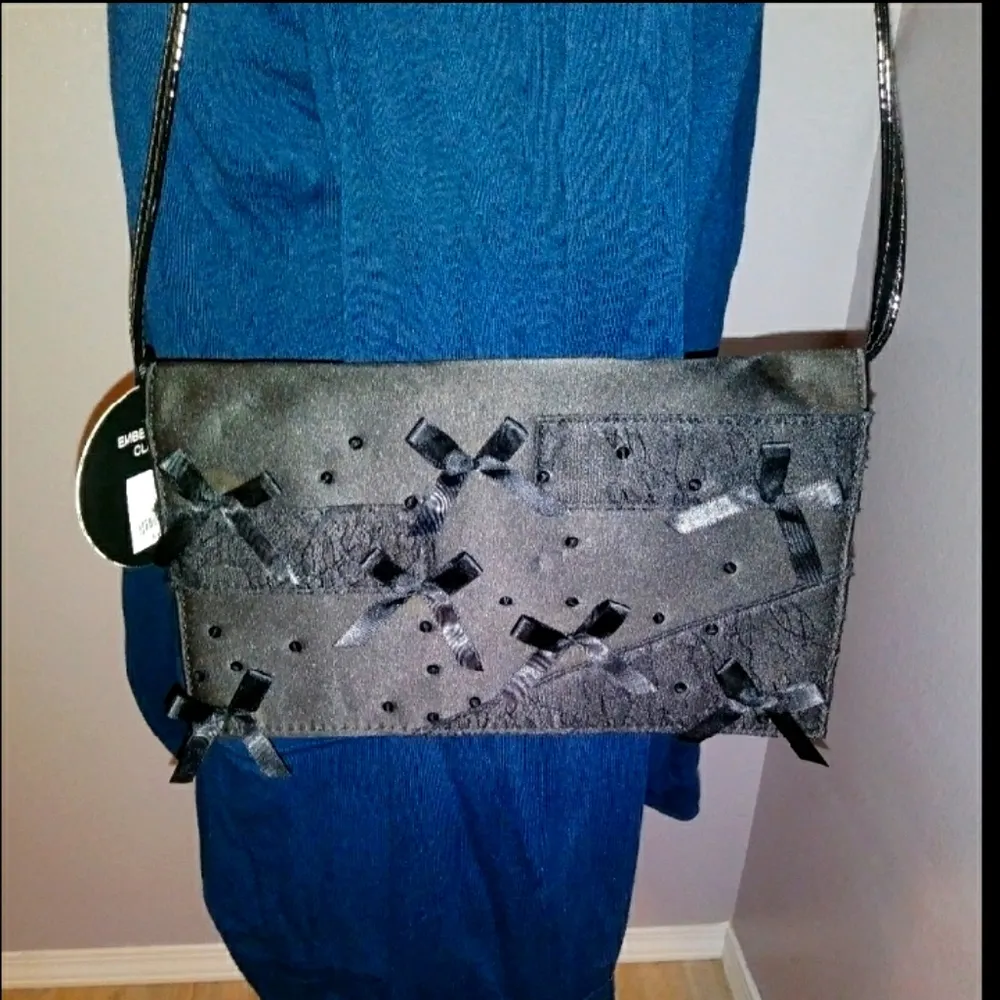 NWT Probal Gurung Neiman Marcus black lace embellished clutch crossbody - Image 6