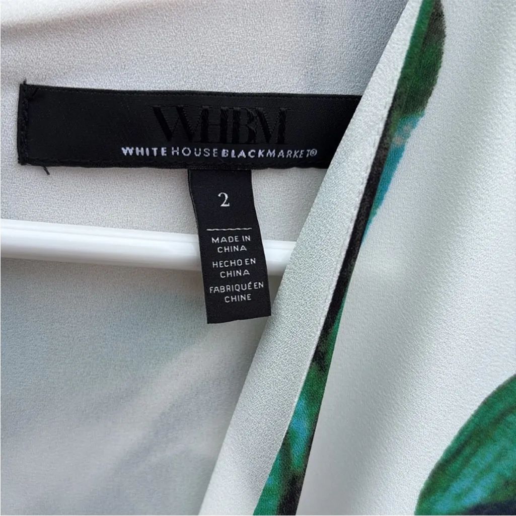 Like New White House Black Market Godet
Dress Ivory Floral Size 2 - Image 6