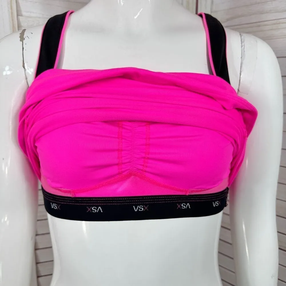 Victoria’s Secret Sport Athletic Workout Tank Top Neon Pink Black Small‎ - Image 6
