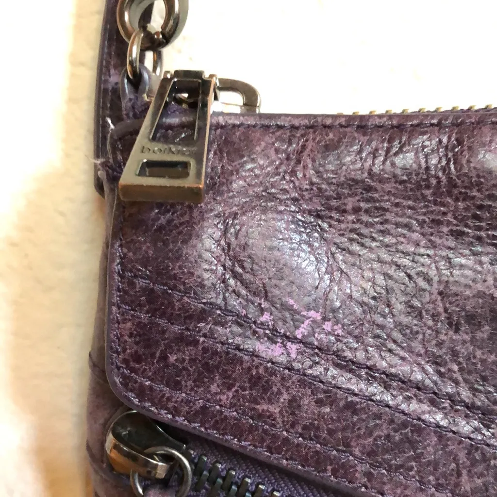 Botkier plum purple crossbody bag  with zippers and‎ studs - Image 6