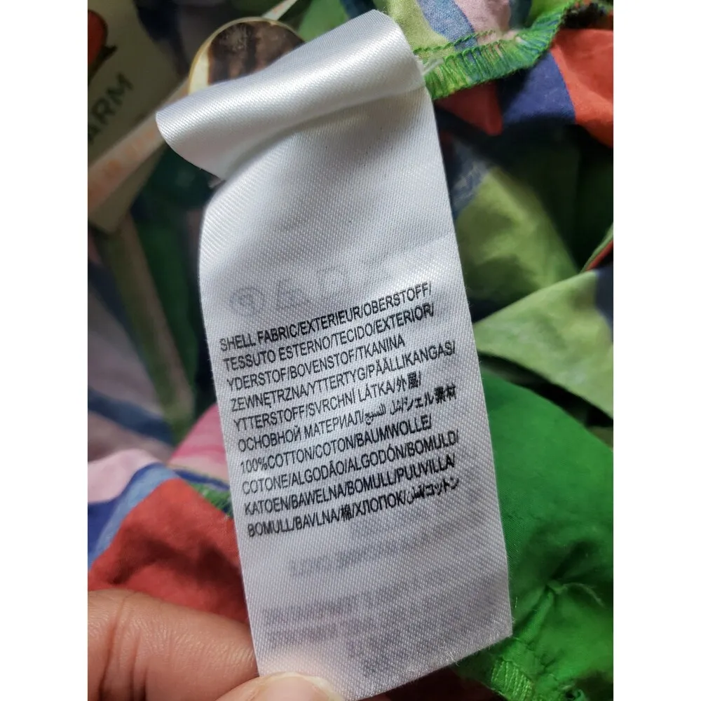 NWOT FARM Rio Green Tropical 100% Cotton Paperbag Shorts Size XS - Image 5