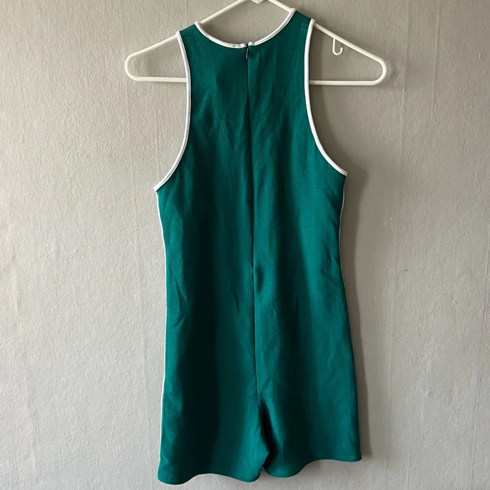 ZARA  Green Piped Short Jumpsuit Size Large NWOT - Image 5