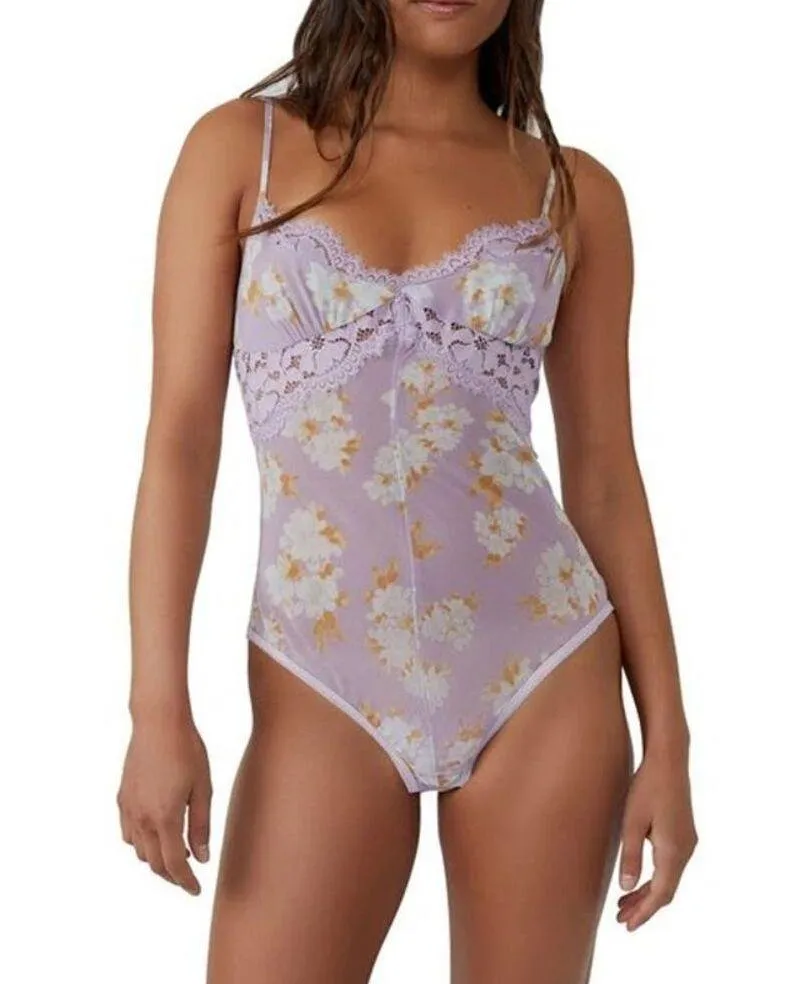 Intimately Free People Monday Morning Bodysuit Lilac Combo Medium NEW - Image 7