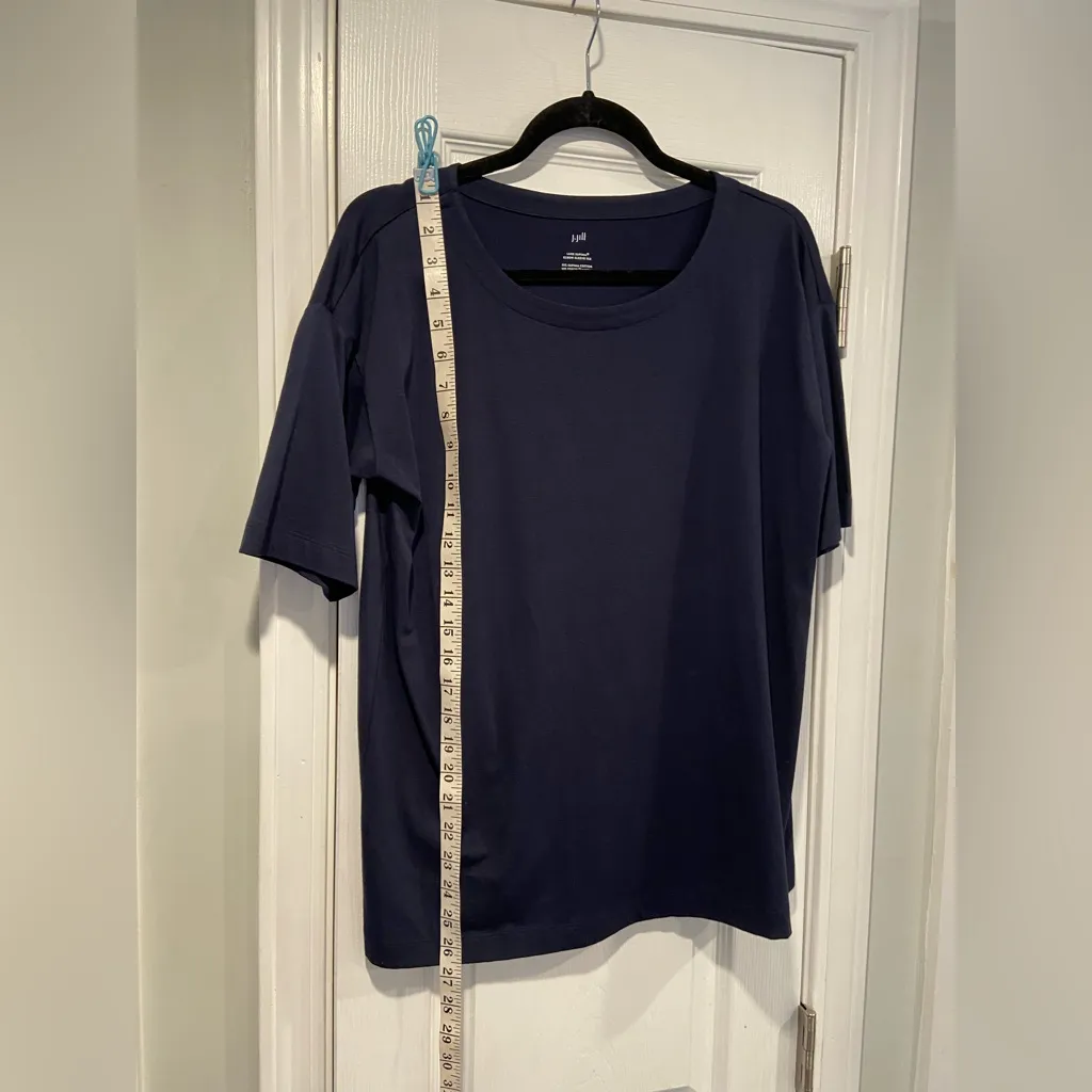 NWT J. Jill Size S Navy Blue Luxe Supima Cotton Elbow Sleeve Tee Shirt Soft - Image 8