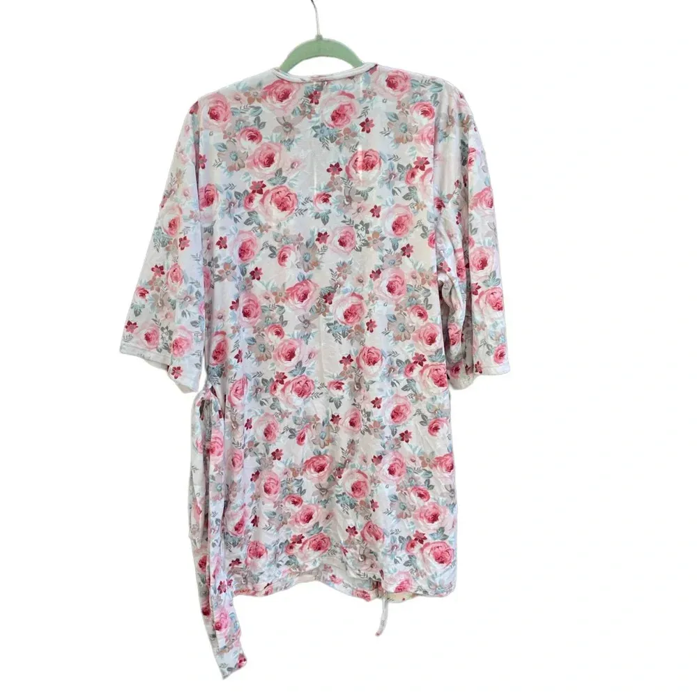 NWOT FLORA NIKROOZ FLORAL VELVET ROBE - Image 2