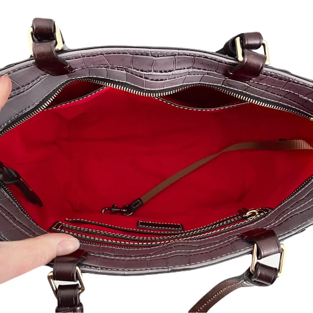 Dooney & Bourke ‘Janie’ Grey Croc Embossed Leather Tote Bag - Image 8