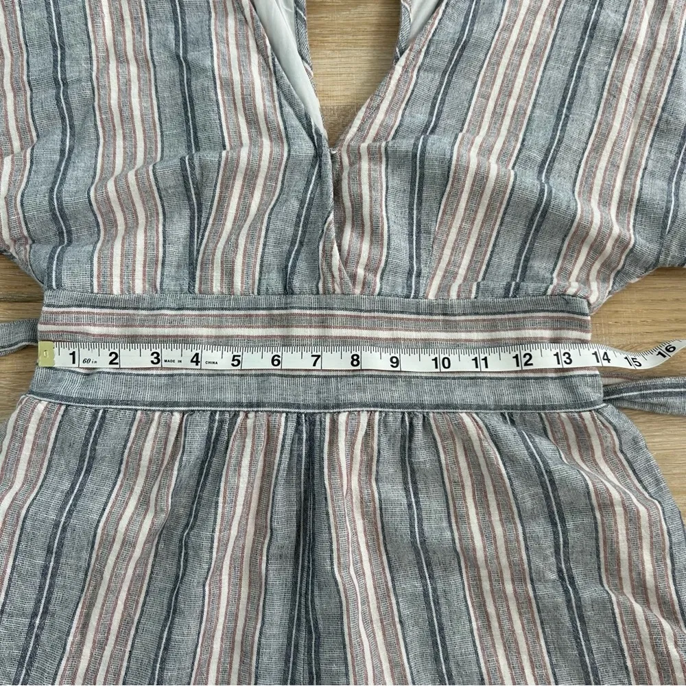 AMERICAN EAGLE — STRIPED KIMONO SLEEVE ROMPER, SIZE S - Image 3