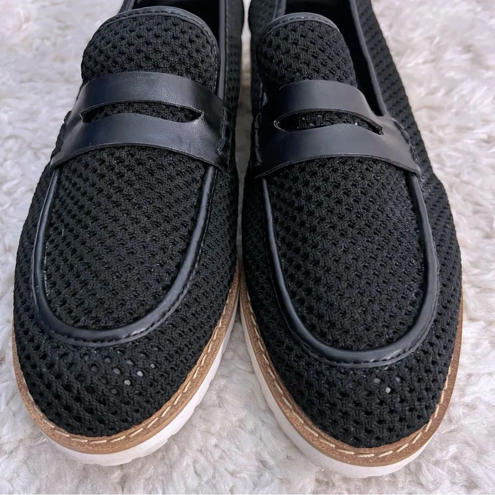 Franco Sarto Celeste Black Mesh Oxford SlipOn Loafers Chunky Sole SZ 7.5 - Image 5