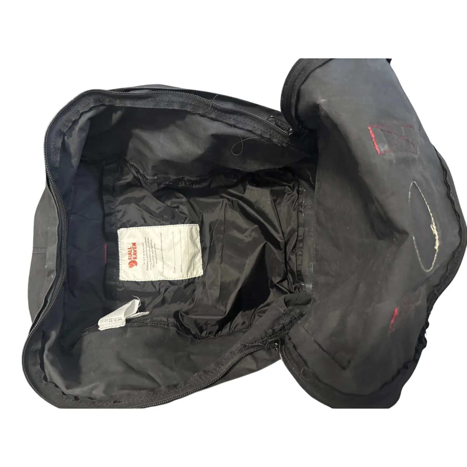Fjällräven Kånken Classic Backpack Black with Red Handles & Straps – 14” x 10” - Image 6