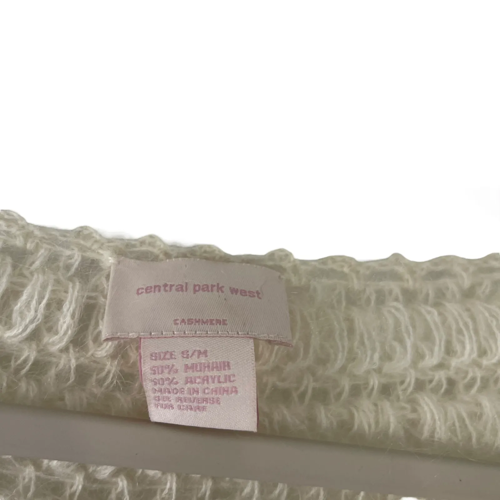 Central Park West Women's Size S/M Cream Mohair‎ Knit Cardigan Sweater - Image 4