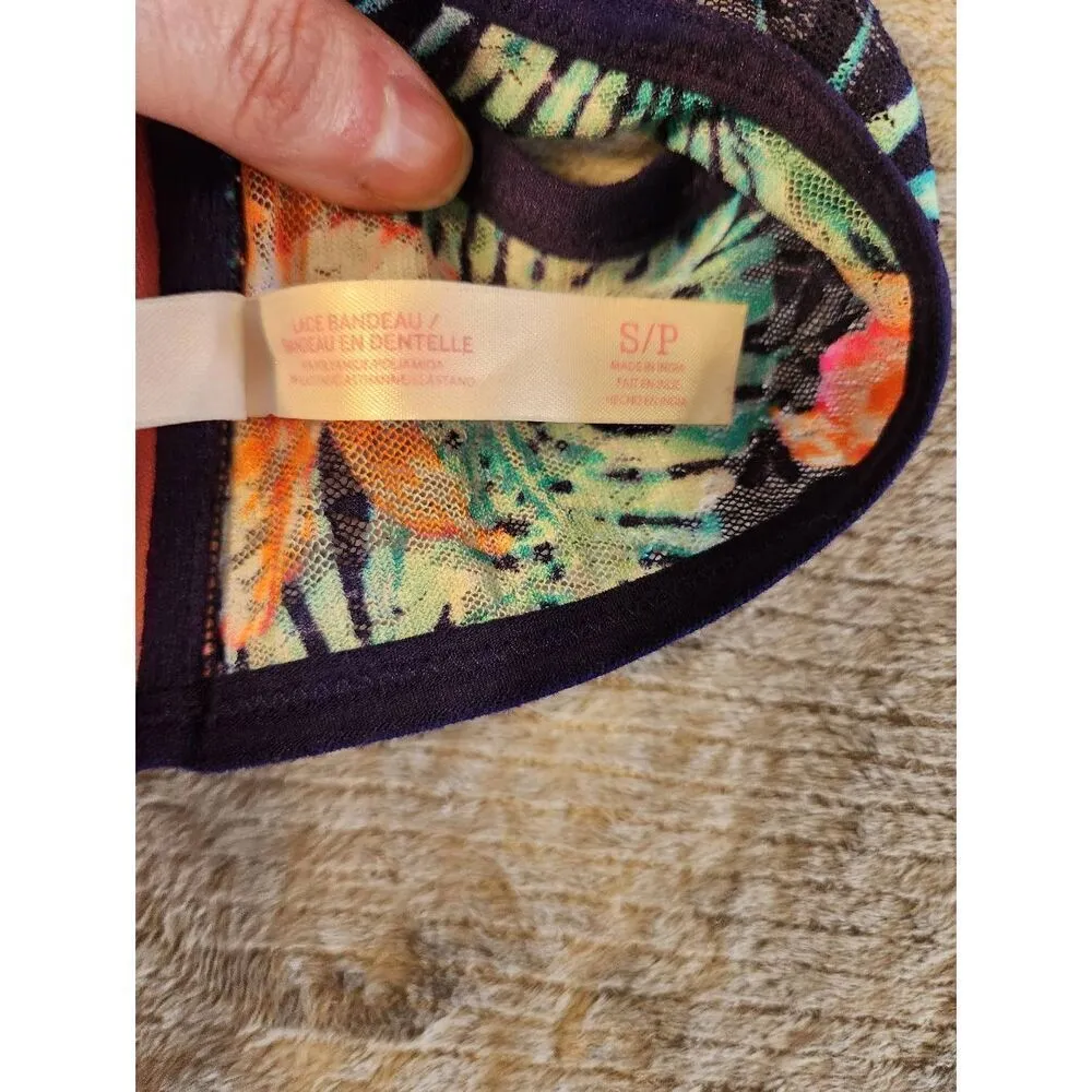 Victoria's Secret PINK size S Padded Lace Bandeau Bralette Bra Tropical Floral P - Image 4