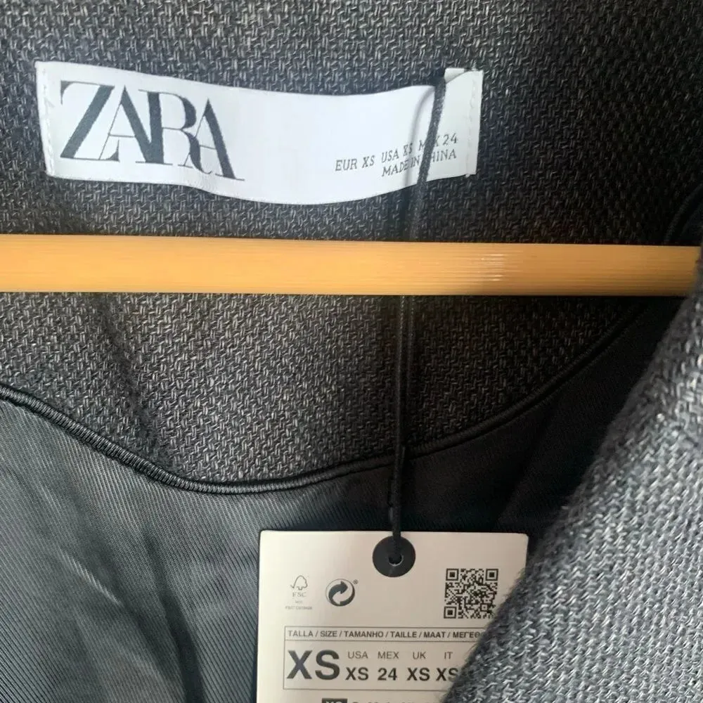 NEW Zara Linen blend Gray With Pockets Light Coat - Image 7