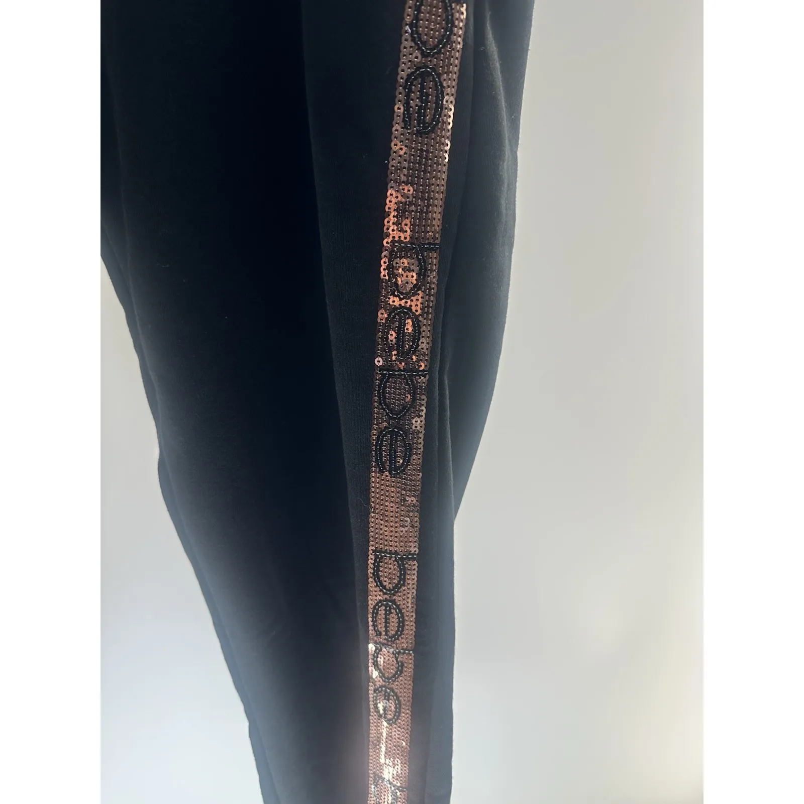 Bebe Women's Logo Sequined Jogger Black‎ 3X - Image 4