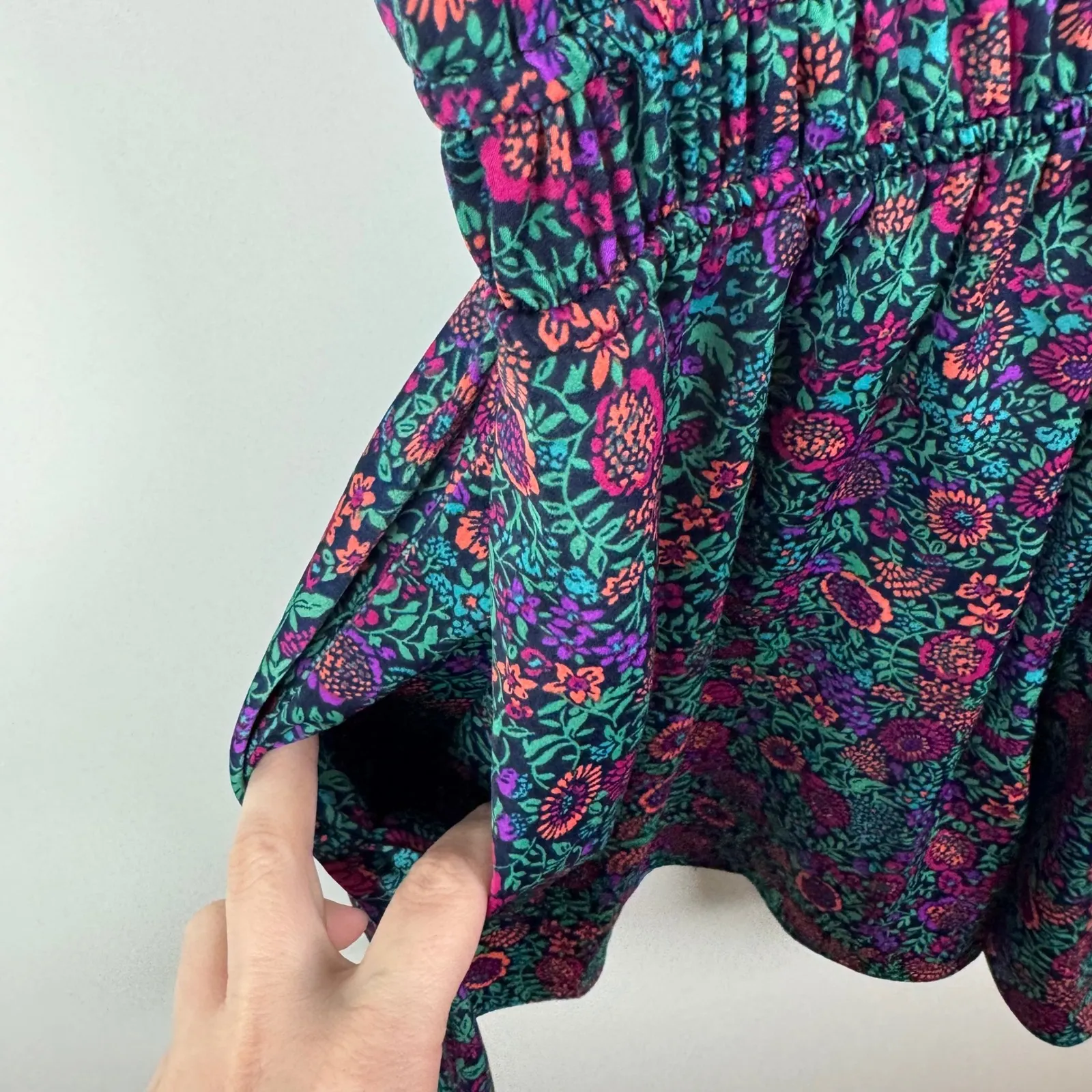 Summersalt The Silky Luxe Ruffled‎ Romper Sz Small Floral Cover Up Beachy Resort - Image 3