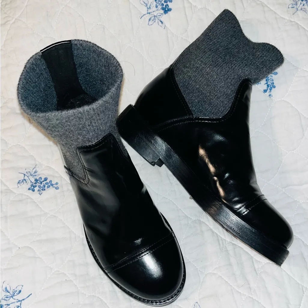 J. Crew Spazzo Rib Cuff Leather Boots sz 8 - Image 4