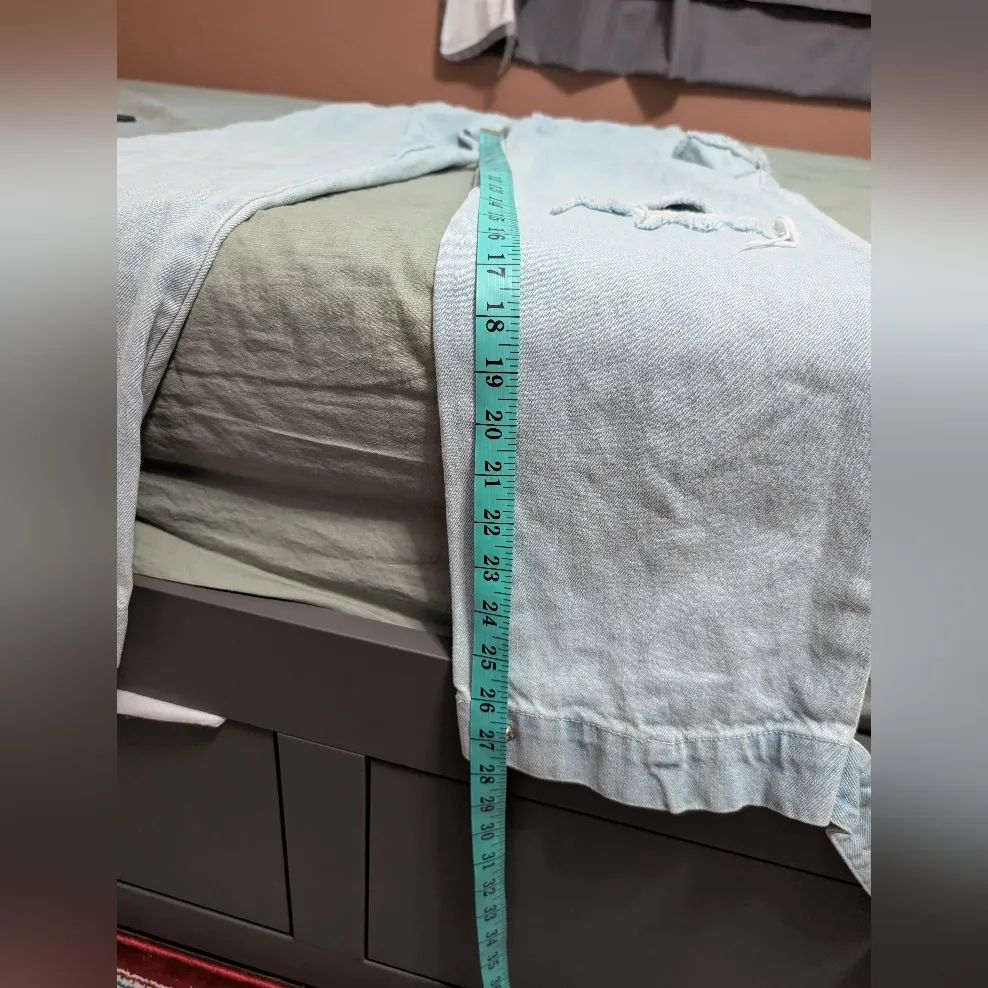 Maniere De Voir High Rise Distressed Straight Relaxed Jeans W8 Light Wash - Image 8