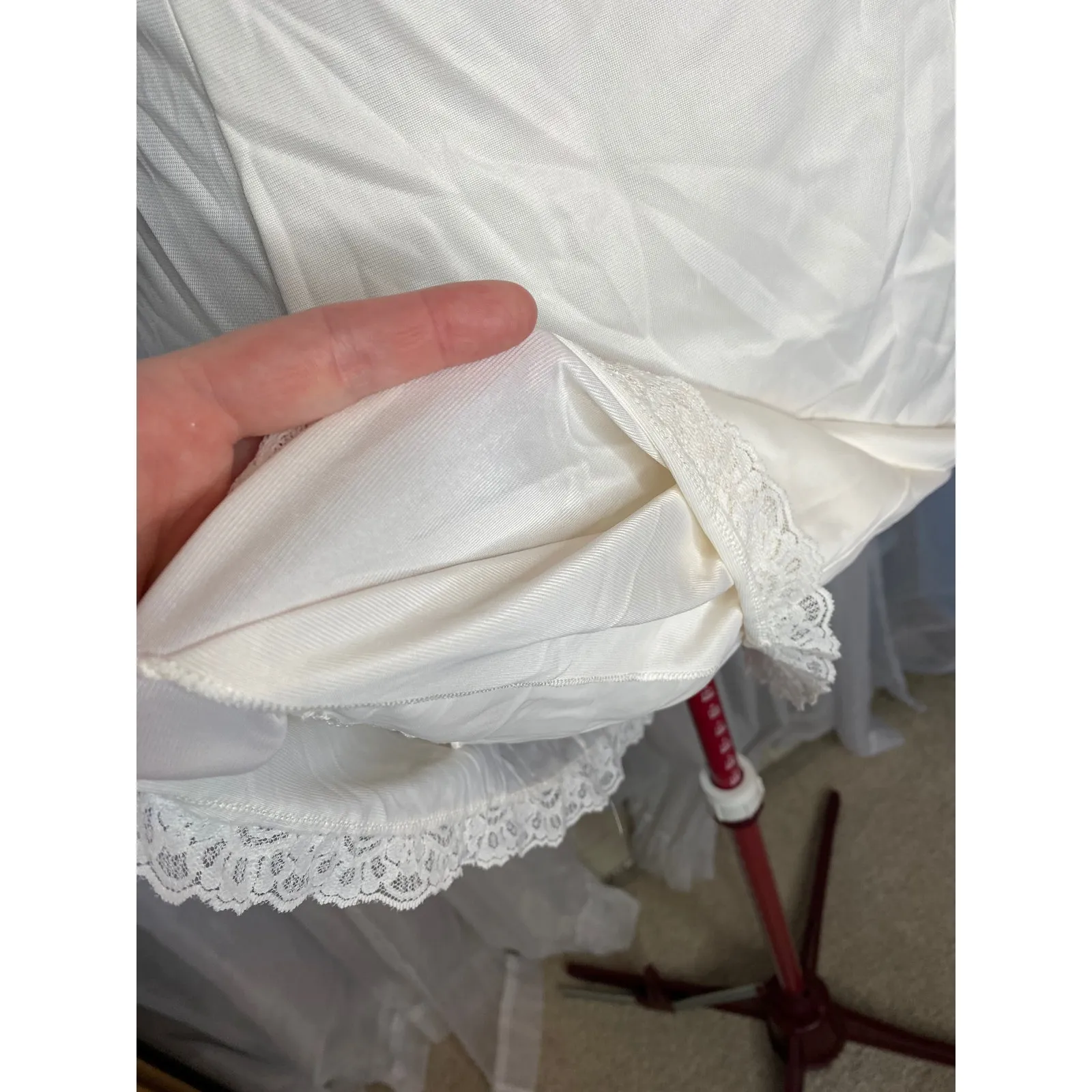 slip dress white lace overlay Size M - Image 7