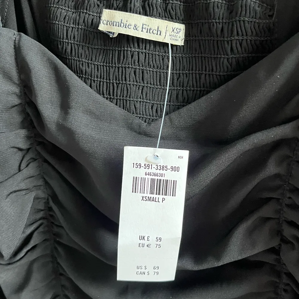 Abercrombie Black Ruched Dress NWT - Image 5