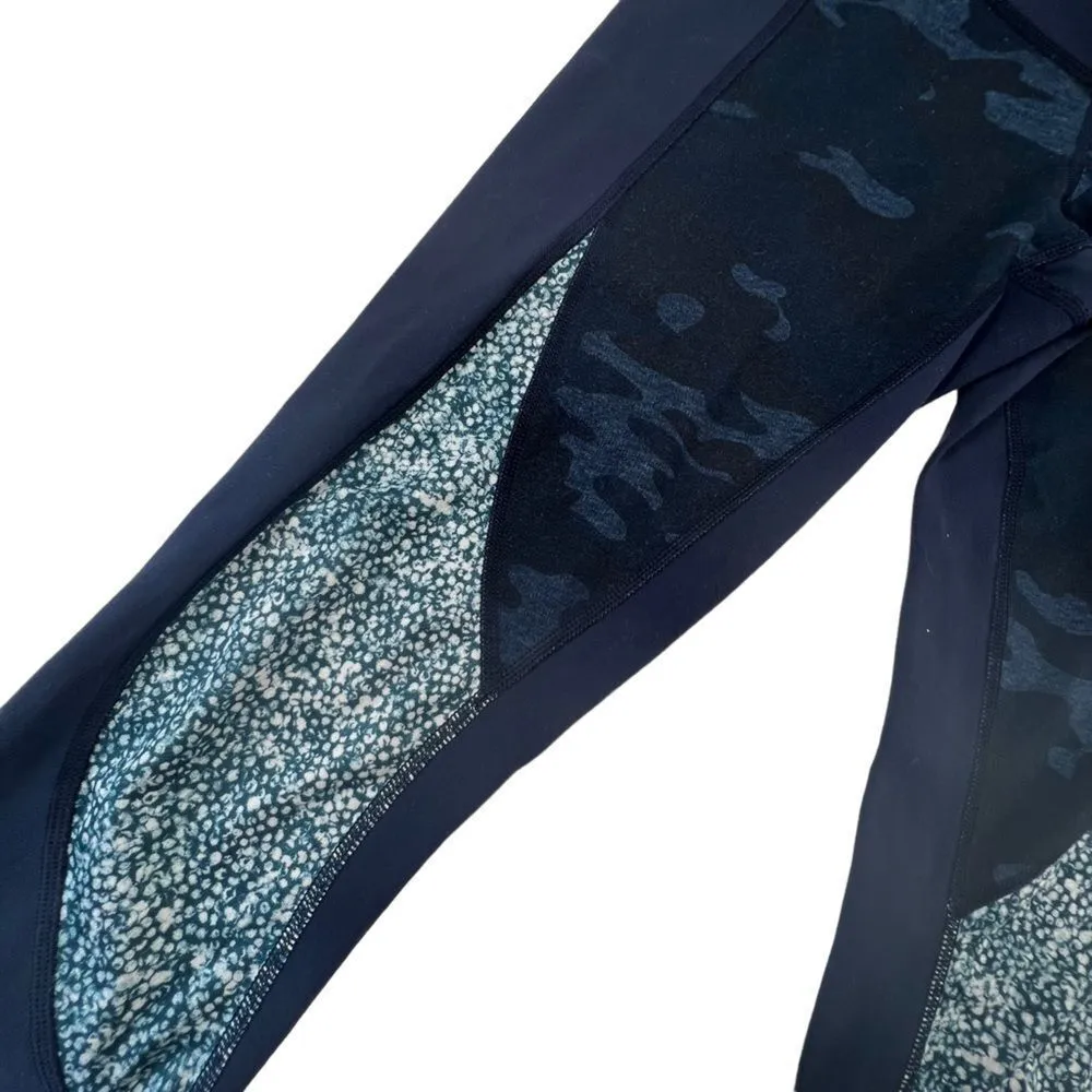 Lululemon Wunder Under Heathered Lotus Camo Oil Slick Blue Cropped Leggings - Image 3