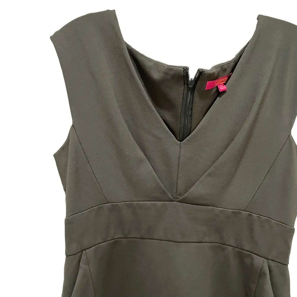 Catherine Malandrino BodyCon V Neck Dress Green Size 10 - Image 6