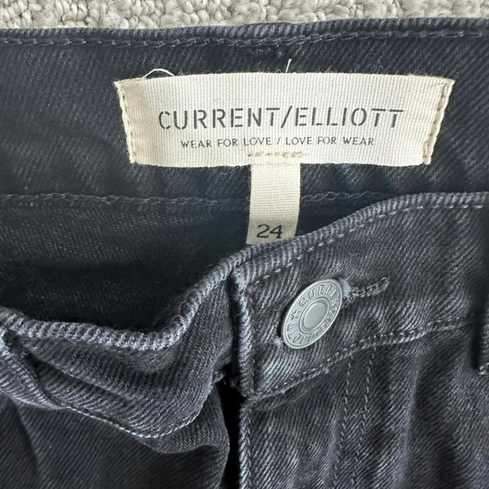 Current/Elliot The Boyfriend Original Fit Jeans Black Onyx NWT Size 24 - Image 5
