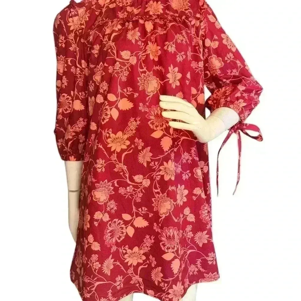 Sugar Lips Mulberry Floral Rowena Cotton Shift Dress Size Small. #319 - Image 2