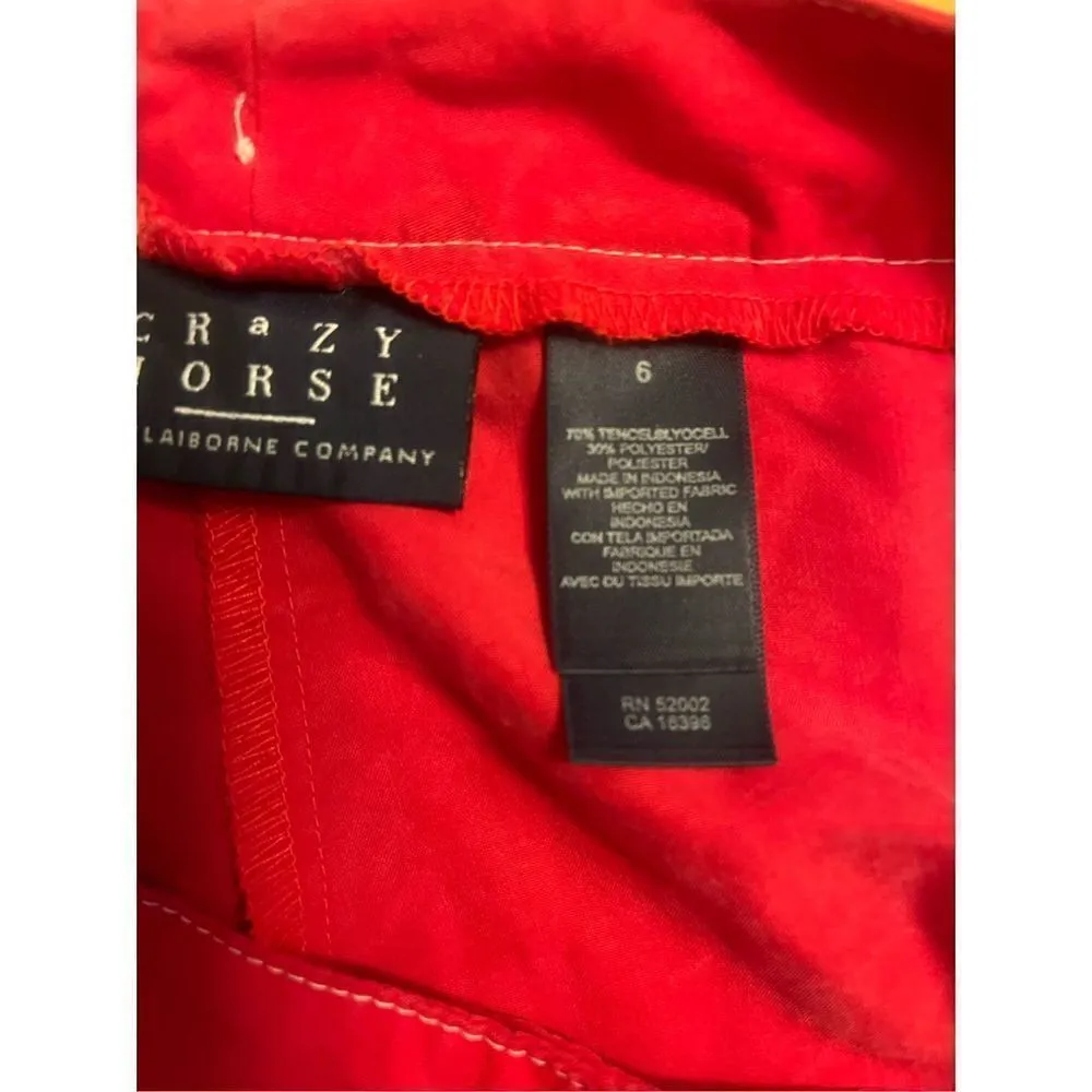 Crazy Horse Liz Claiborne Womens Pants Size 6 Red (1289) - Image 5