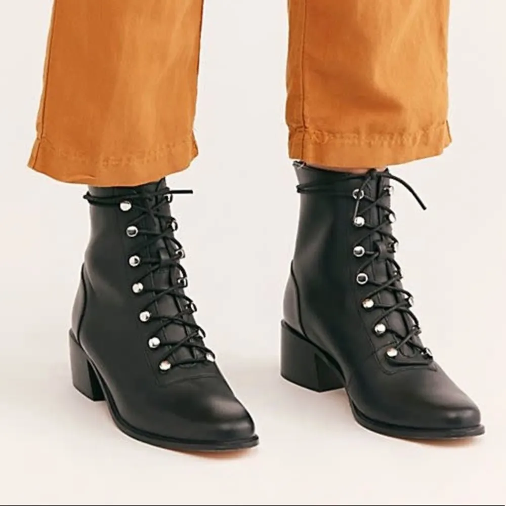 Free People Eberly Leather Lace Up Bootie - Image 23