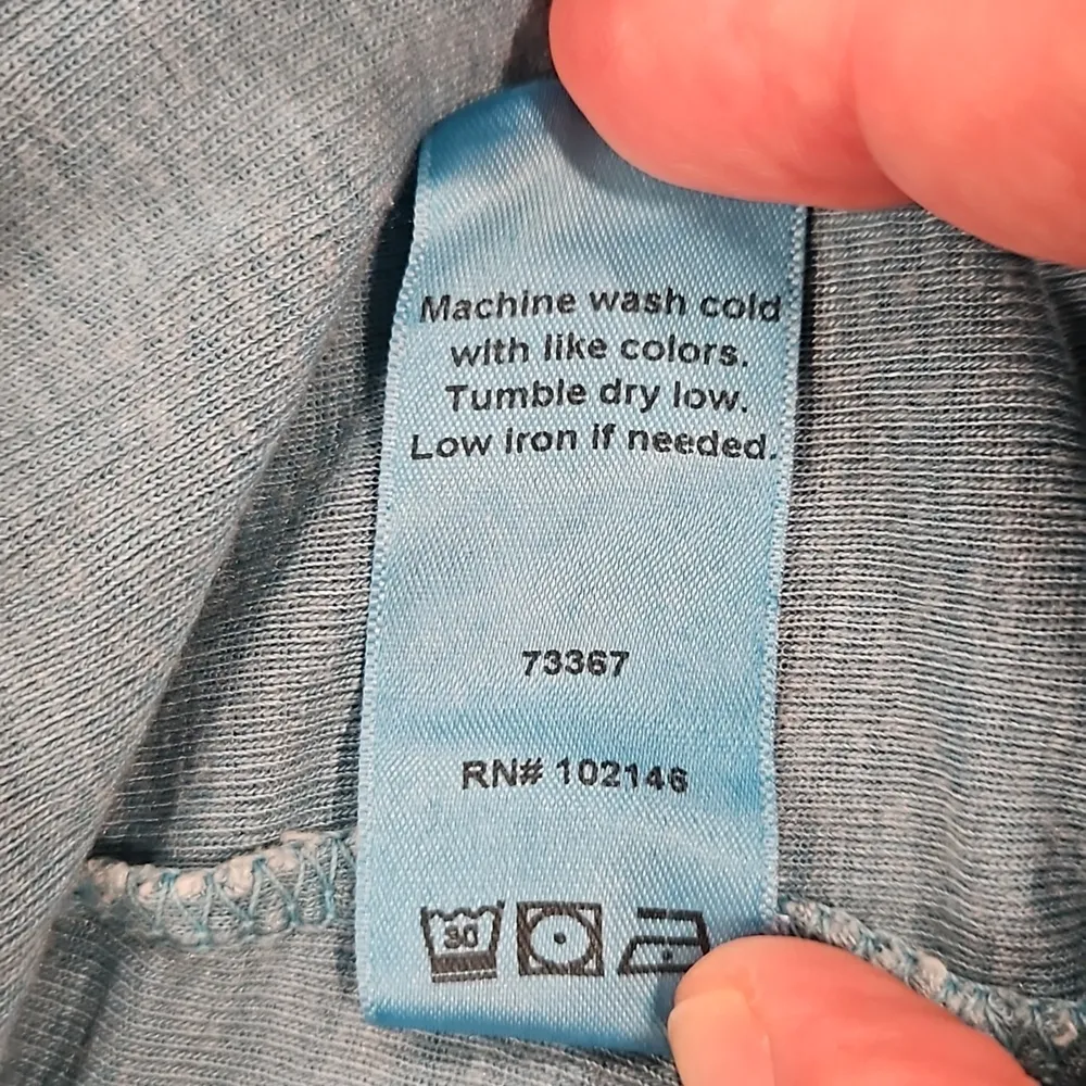💕MICHAEL STARS💕 Slub Jersey Knit Tee Supima & MicroModal Cotton Blue One SIZE - Image 8