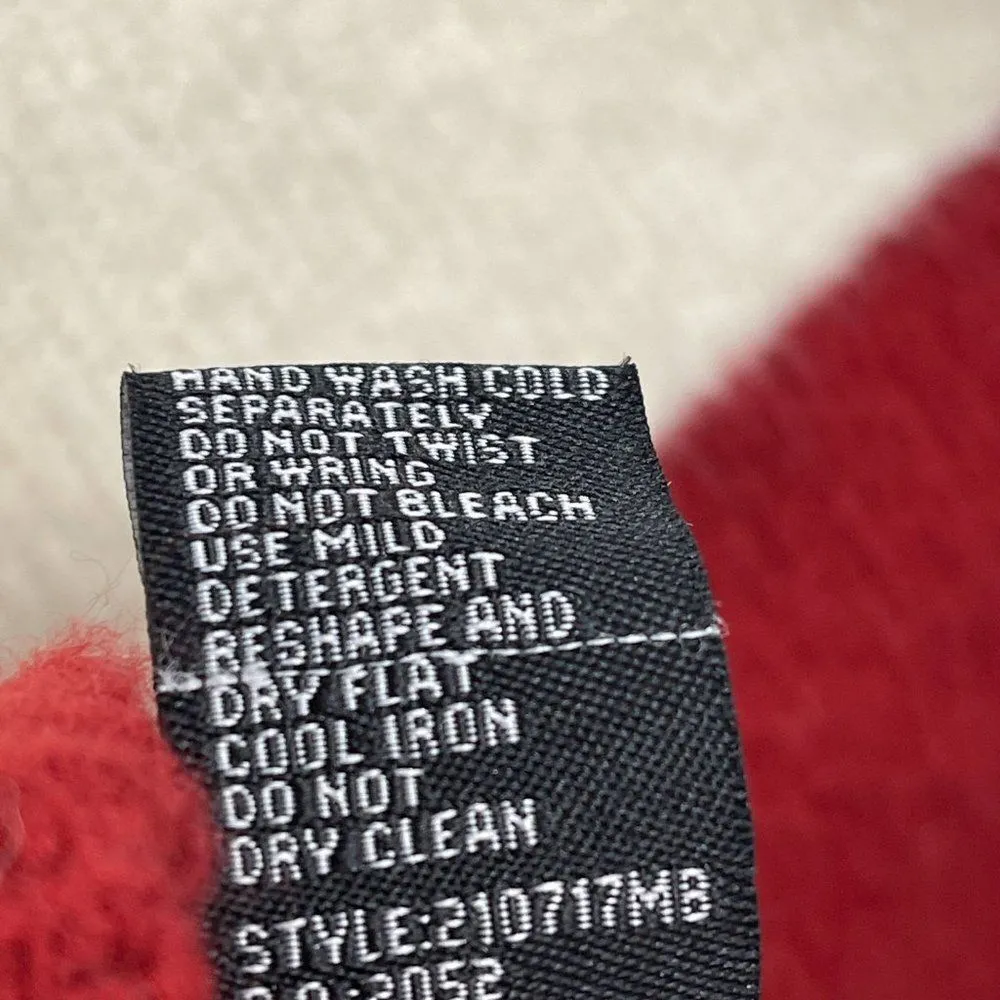 Cliche Mock Neck Colorblock Striped Wool Knit Long Sleeve Sweater Top Medium - Image 7