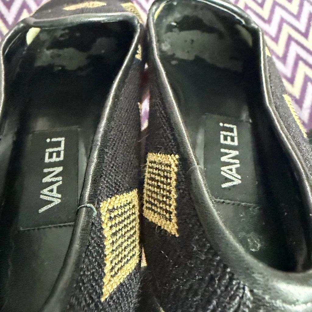 Vaneli Black and Gold Patterned Loafers Size undefined - Image 6