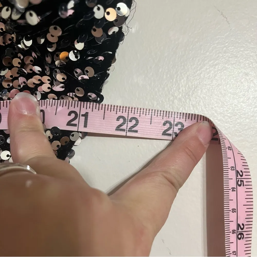 Women’s Primary‎ All Over Sequins Black & Silver Long Sleeve Dress Size Large - Image 5