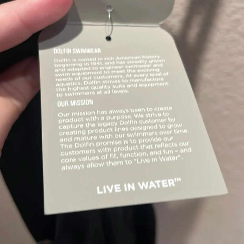 New Dolfin Women’s Black Solid Tie Back One Piece Swimsuit Size 38 - Image 6