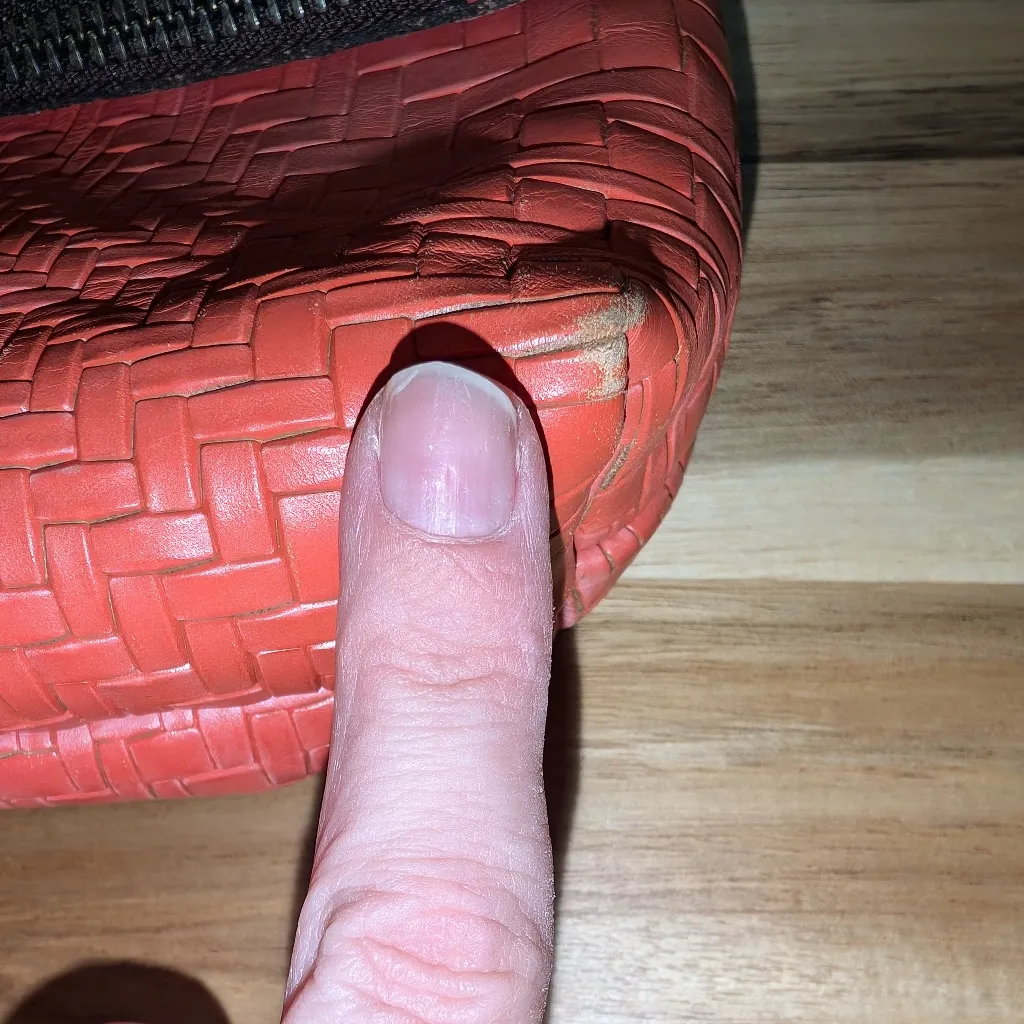 Patricia Nash Fold Over Leather Textured Clutch Burnt Coral - Image 4