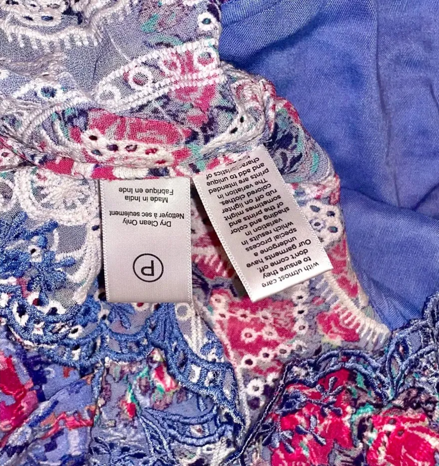 NWOT Hemant & Nandita One Shoulder Floral Long Sleeve Eyelet Mini Dress size XXS! - Image 12