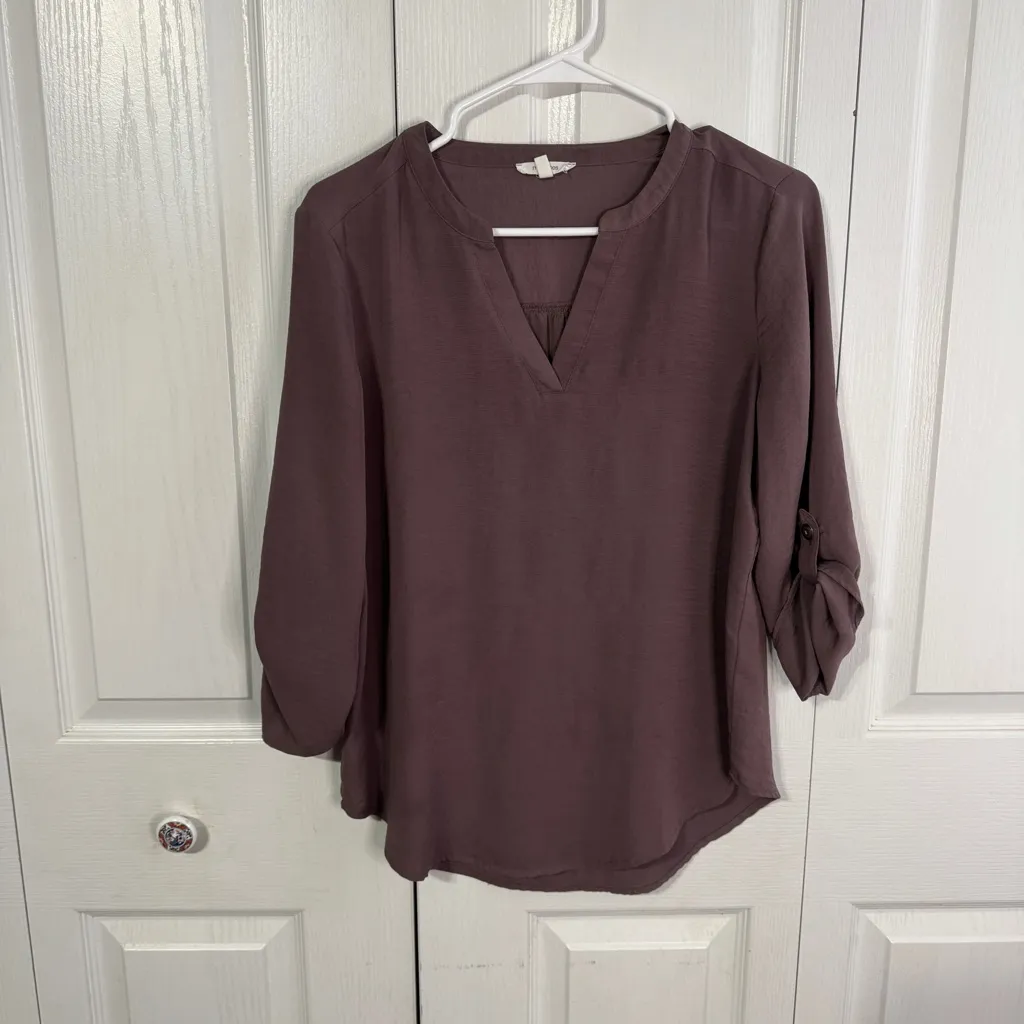 Maurice’s Atwood sarsaparilla 3/4 sleeve popover blouse size small - Image 2