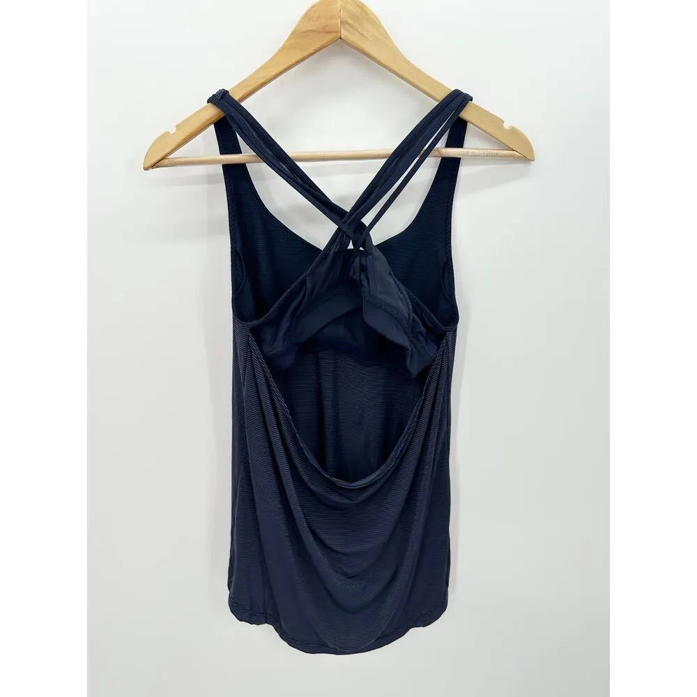 Athleta Blue Transcendence Support Workout Tank Top Built in Bra Women Size XS - Image 2