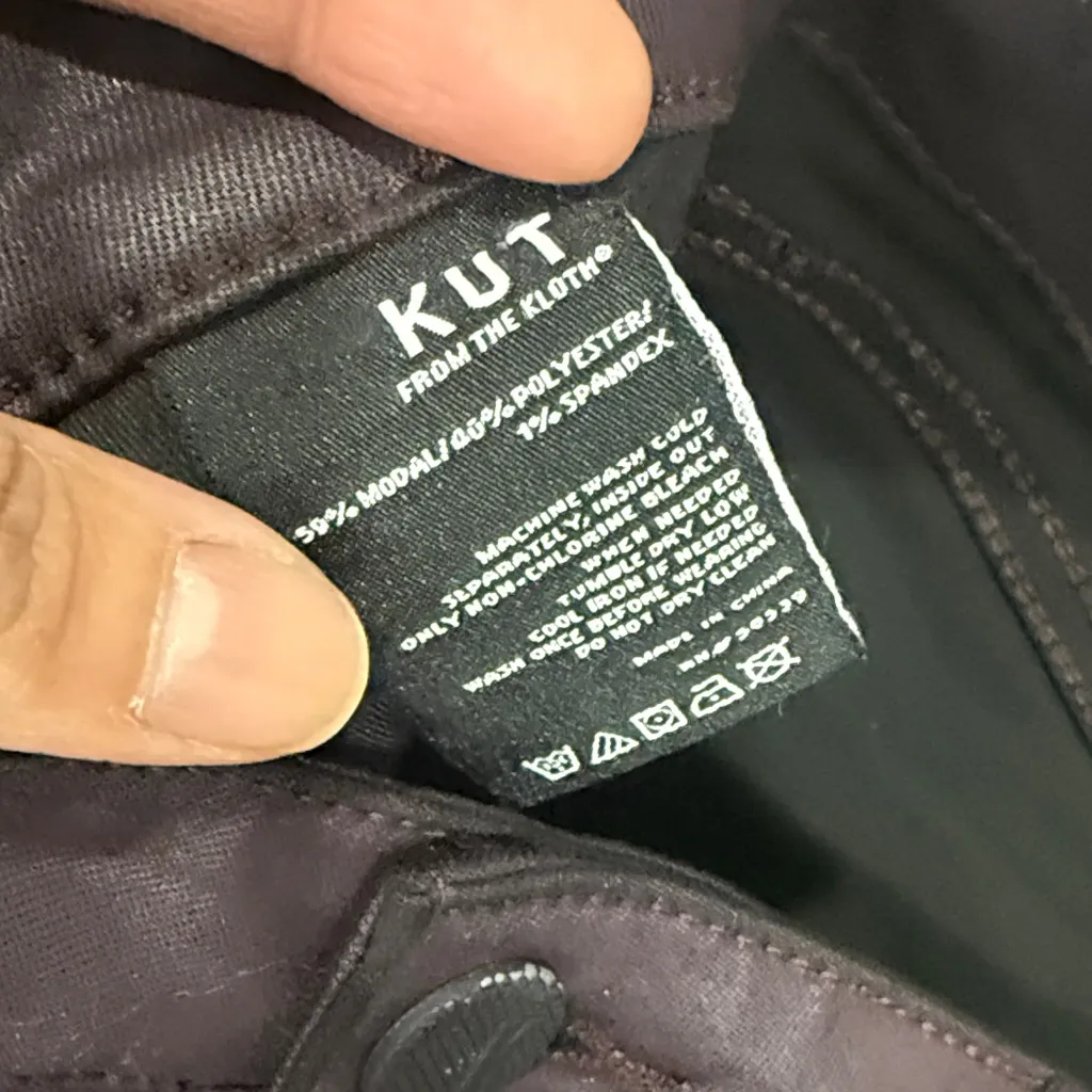 Kut from the Kloth High Rise Pants 12 Coated Stretchy Skinny Leg - Image 5