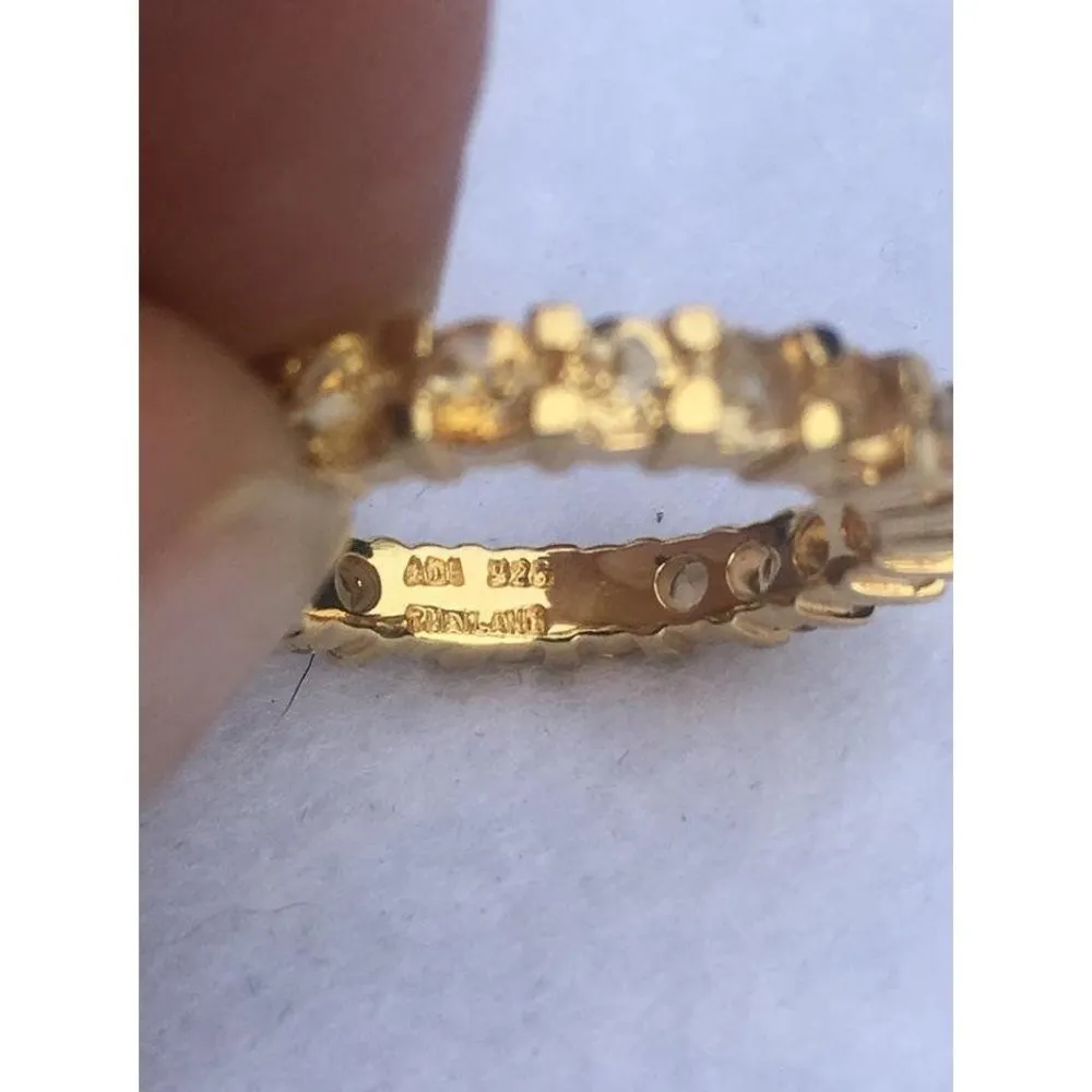 Yellow Citrine Eternity Ring, Vermeil, Size 9 1/4 - Image 6