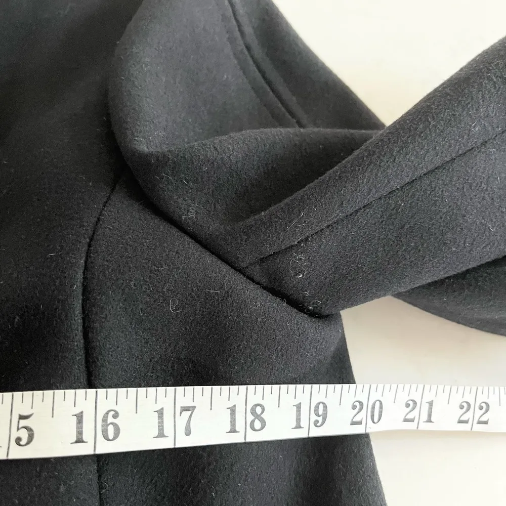 Tory Burch Peggy Calf Half Trimmed Wool Blend Jacket Black Women's Size 12 - Image 5