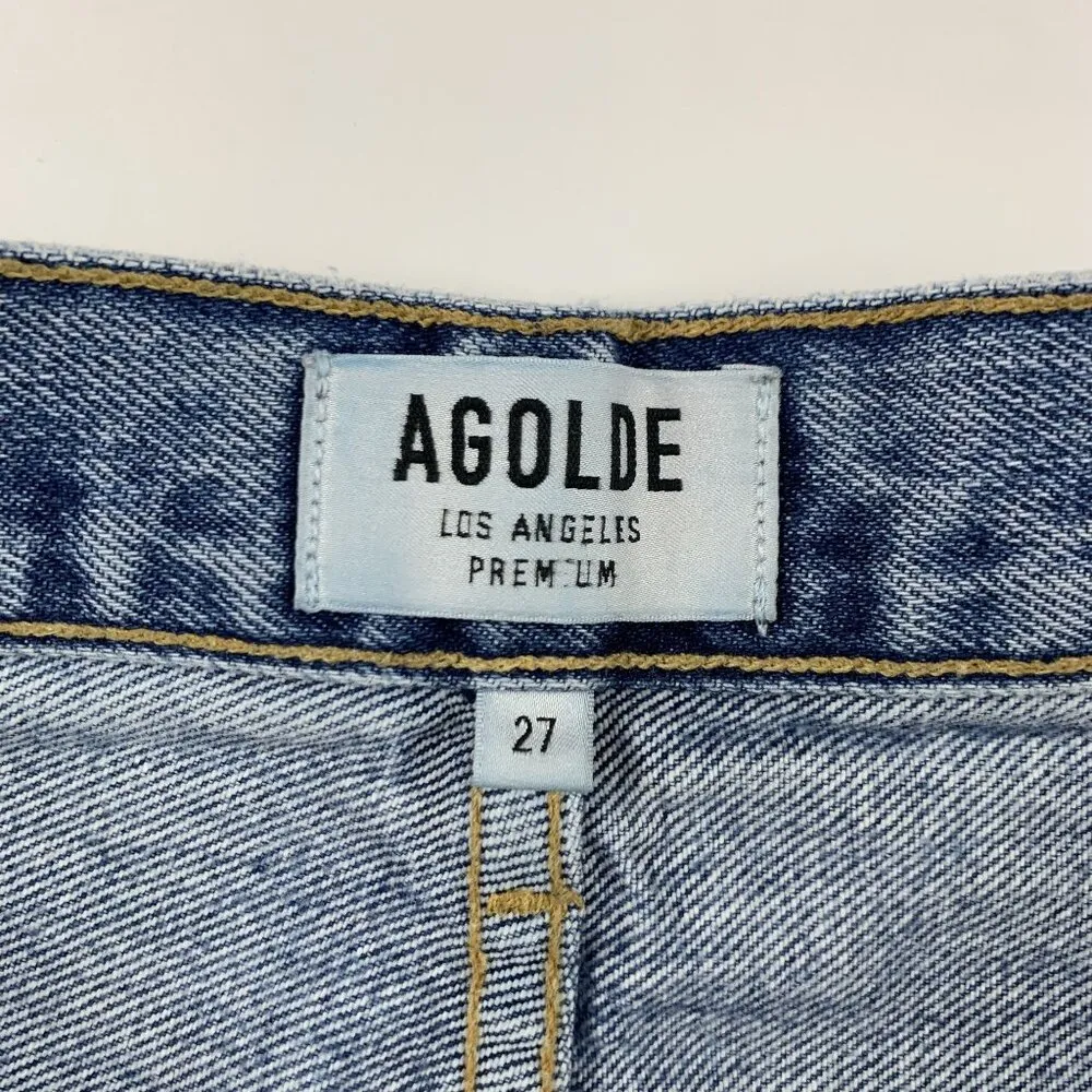 AGOLDE Fallout Light Wash Destroyed Knee 90s Straight Leg Jeans 27 - Image 5