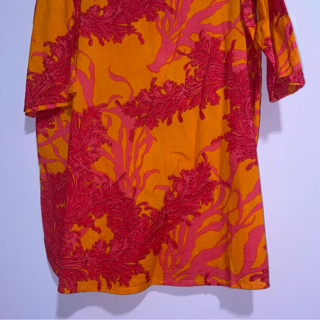 ModaPosa Gabriella Tunic Dress Big Coral Orange Fuchsia Women Size XL Beach Chic - Image 10