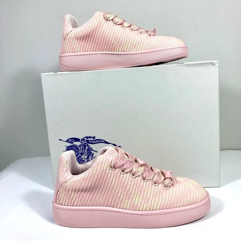 Burberry Knit Low Top Sneakers Cameo Pink Check Size 38 5 UK 8 US NEW - Image 4